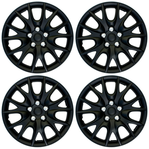 4 New OEM Matte Black 14" Hub Caps Fits Subaru SUV Car Center Wheel Covers Set